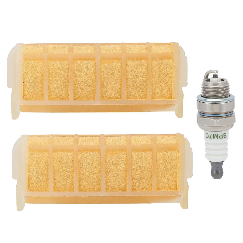 Powtol MS250 Air Filter for Stihl MS 250 025 021 023 MS210 MS230 MS250 Chainsaw Part Repalce 1123 120 1613, 1123 120 1612, Pack of 2 with Spark Plug - Image 1
