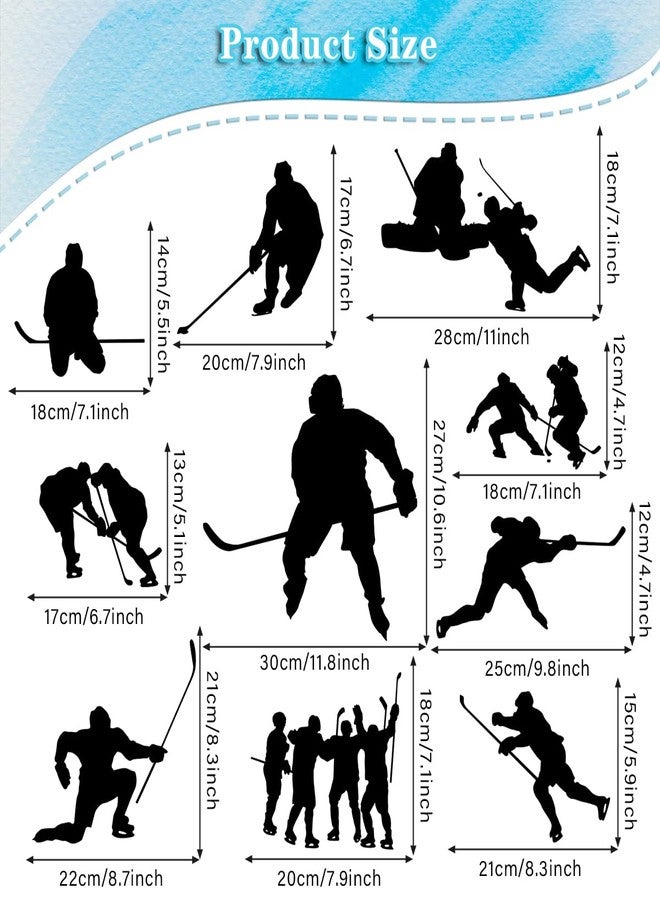WOYINIS Removable Hockey Player Silhouette Wall Sticker Hockey Sport Wall Decal Peel & Stick Boys Teens Room Decor Classroom Game Room Playroom Wall Decoration - Image 4