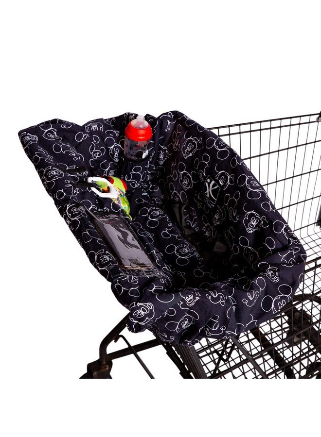 J.L. Childress غطاء عربة التسوق وكرسي الطعام من ديزني بيبي بواسطة ج.ل. تشايلدريس - للأطفال، الصغار، والرضع - حامل هاتف وحلقات ألعاب - كبير جداً، غطاء عربة تسوق عالمي - محايد للجنس - ميكي ماوس أسود - Image 1