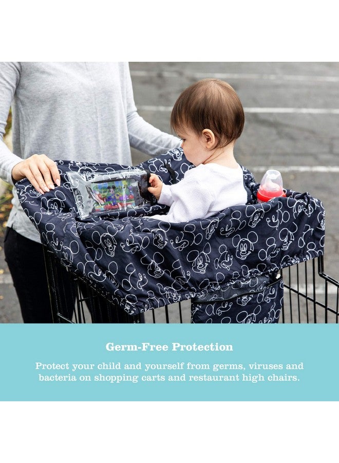 J.L. Childress غطاء عربة التسوق وكرسي الطعام من ديزني بيبي بواسطة ج.ل. تشايلدريس - للأطفال، الصغار، والرضع - حامل هاتف وحلقات ألعاب - كبير جداً، غطاء عربة تسوق عالمي - محايد للجنس - ميكي ماوس أسود - Image 3