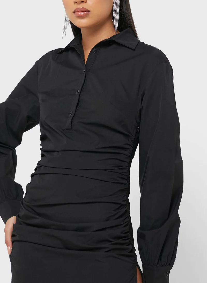 Miss Pap Shirred Mini Dress
