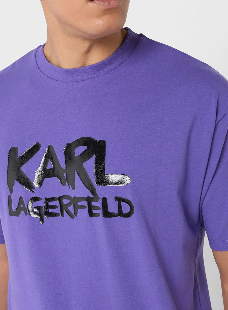 Karl Lagerfeld Logo Crew Neck T-Shirt