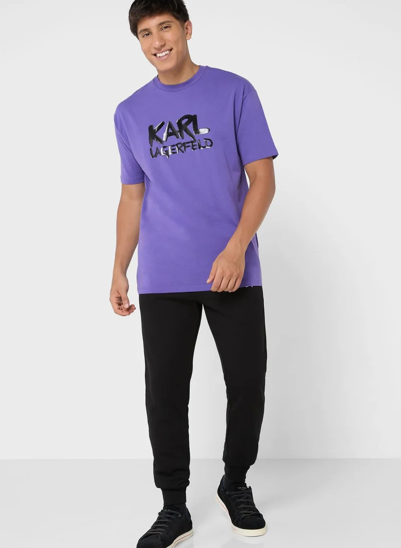 Karl Lagerfeld Logo Crew Neck T-Shirt