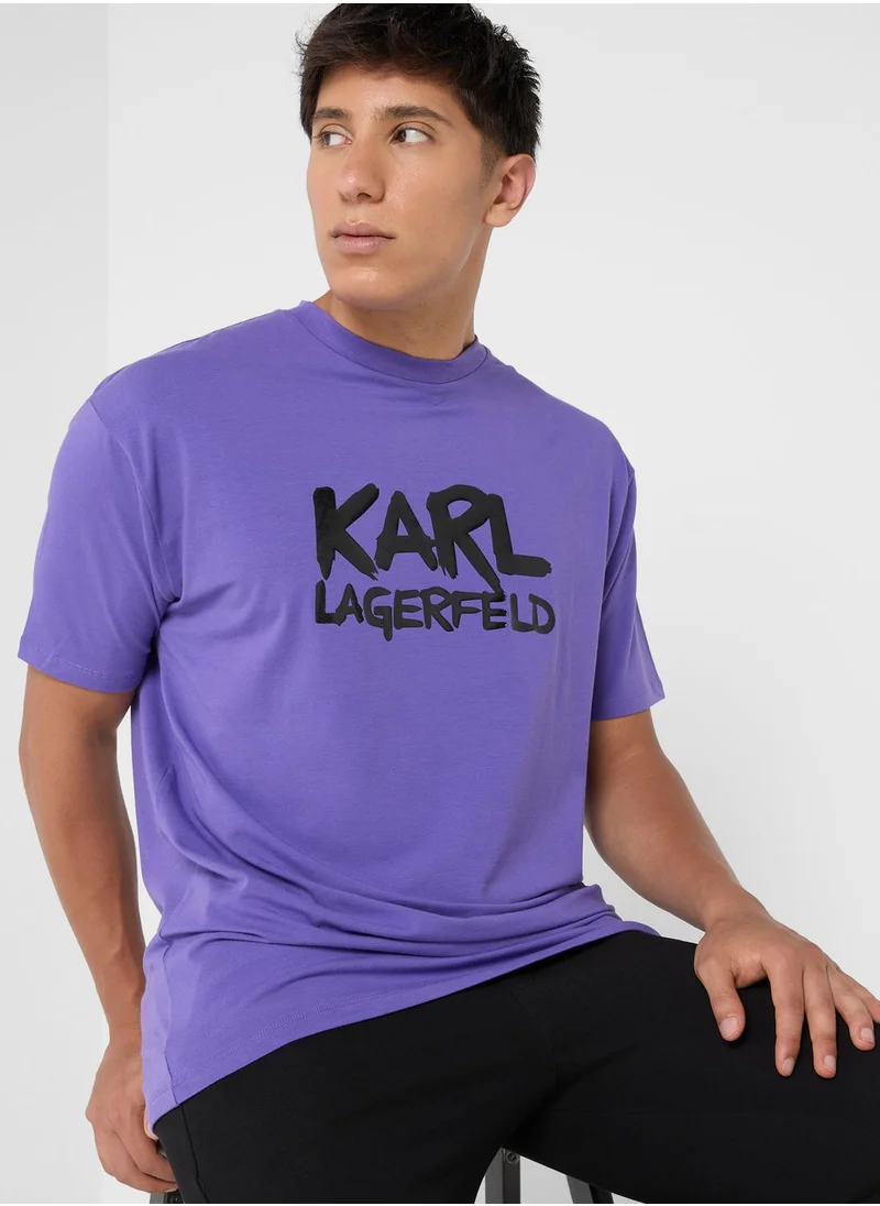 Karl Lagerfeld Logo Crew Neck T-Shirt