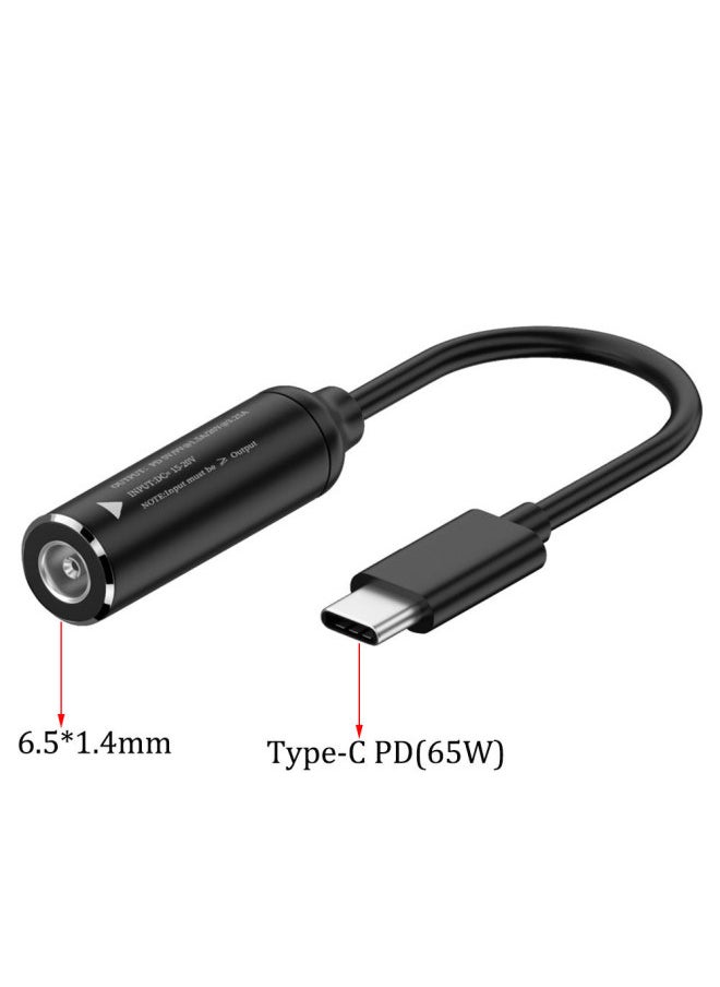 Generic - Laptop Charger Power Adapter DC5.5 Round Port To Type-C Adapter Square Port PD65W Adapter-Color:65w 6.0*3.7 Female To Type-c Short Cable - Image 1