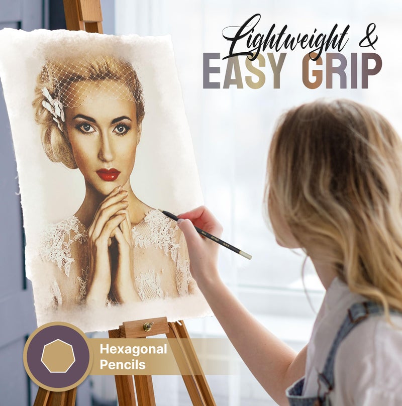 Black Widow Skin Tone Colored Pencils for Adult Coloring Books – 12 Soft Core Color Pencils for Portraits and Skintone Artists – Complete Range with Lightfast Ratings - Image 4