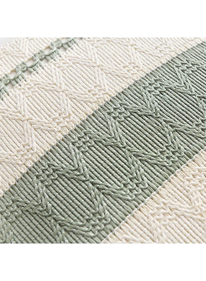 Fancy Homi Fancy Homi Set of 2 Sage Green Boho Decorative Throw Pillow Covers 18x18 Inch for Living Room Bedroom Couch Bed Sofa Chair, Rustic Retro Cushion Case 45x45 cm, Bohemian Room Home Decor - Image 4