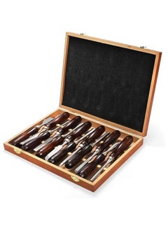 Arabest 12 Pieces Wood Chisel Set, Woodworking Carving Tools with Wooden Box, CR-V Steel Edge Blade with Premium Wood Handle, Professional Wood Gouge Turning Tools for Craftsman Carpenter Beginners  - Image 1