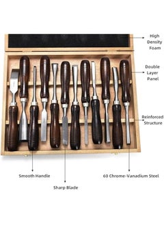Arabest 12 Pieces Wood Chisel Set, Woodworking Carving Tools with Wooden Box, CR-V Steel Edge Blade with Premium Wood Handle, Professional Wood Gouge Turning Tools for Craftsman Carpenter Beginners  - Image 5