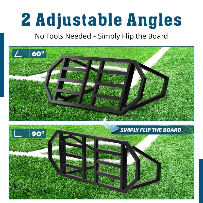 CADUKE Soccer Rebounder Board, Soccer Wall Rebounder with 2 Angles, Portable Soccer Passing Board with Ground Nails, Soccer Training Equipment for Passing & Shooting Practice - Image 4