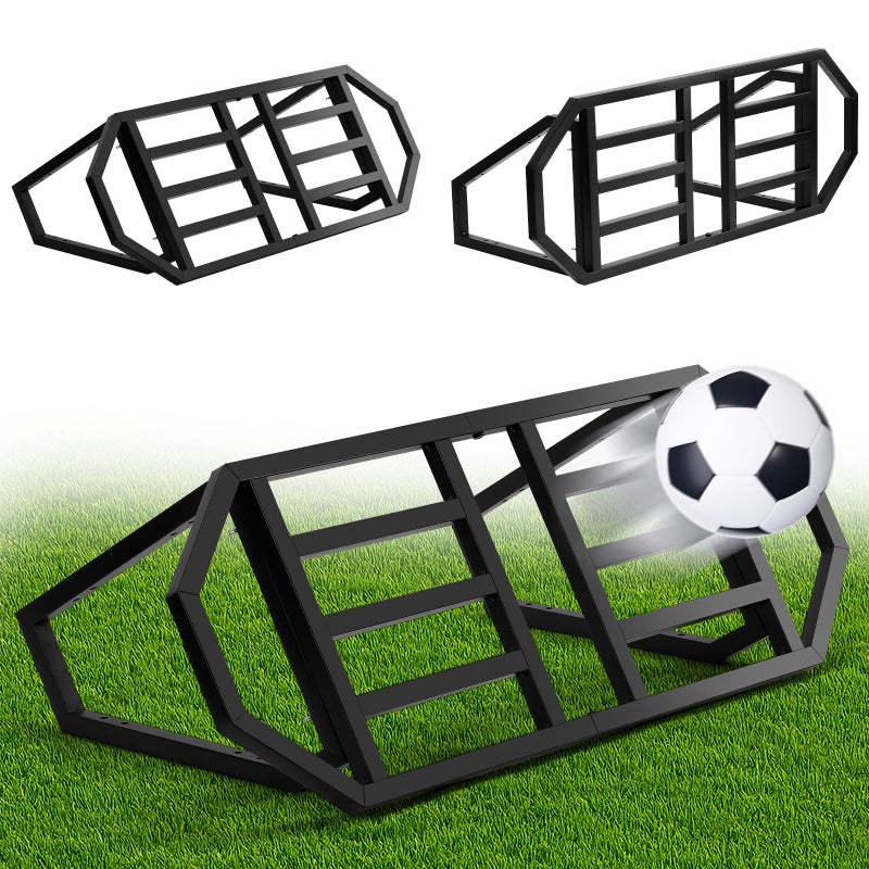 CADUKE Soccer Rebounder Board, Soccer Wall Rebounder with 2 Angles, Portable Soccer Passing Board with Ground Nails, Soccer Training Equipment for Passing & Shooting Practice - Image 1
