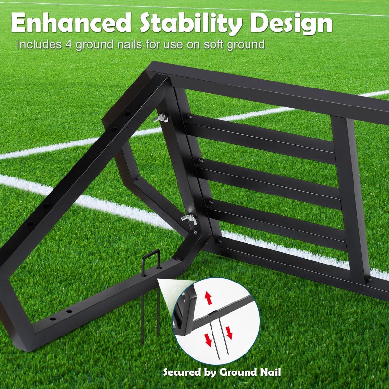 CADUKE Soccer Rebounder Board, Soccer Wall Rebounder with 2 Angles, Portable Soccer Passing Board with Ground Nails, Soccer Training Equipment for Passing & Shooting Practice - Image 2