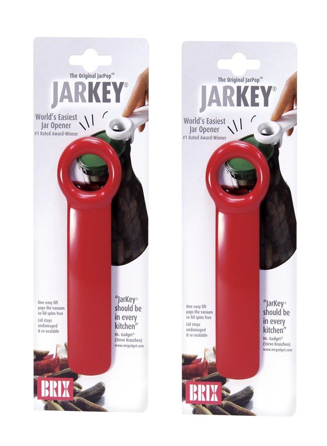 Brix JarKey Original Easy Jar Key Opener, 2-Pack, Red - Image 1
