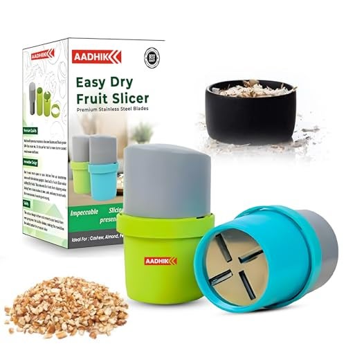 AADHIK Dry Fruit Cutter, Slicer, Grinder, Chocolate, Nut Cutter and Butter Slicer with 3 in 1 Blade for Almonds, Cashews - Image 1