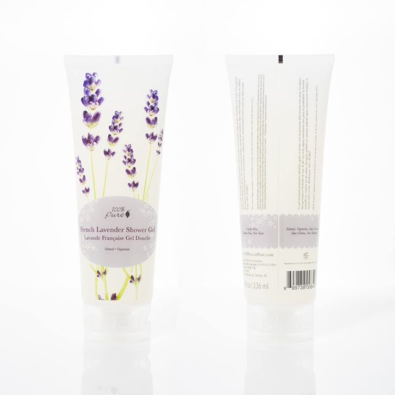 100 % Pure 100% PURE French Lavender Shower Gel Natural Foaming & Hydrating Body Wash - Deeply Moisturizing Gentle Soap Cleanser for All Skin Types, Even Sensitive - Gluten-Free - 8 Fl Oz - Image 2