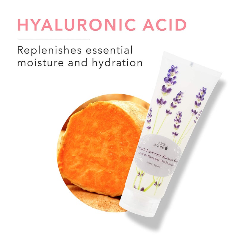 100 % Pure 100% PURE French Lavender Shower Gel Natural Foaming & Hydrating Body Wash - Deeply Moisturizing Gentle Soap Cleanser for All Skin Types, Even Sensitive - Gluten-Free - 8 Fl Oz - Image 4