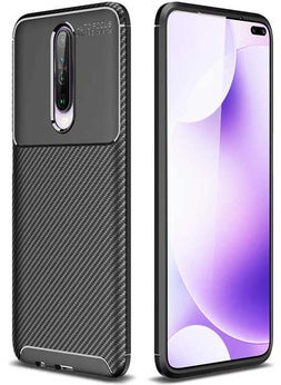 Nevarium Xiaomi Poco X2 Case Carbon Textured Silicone - Black 