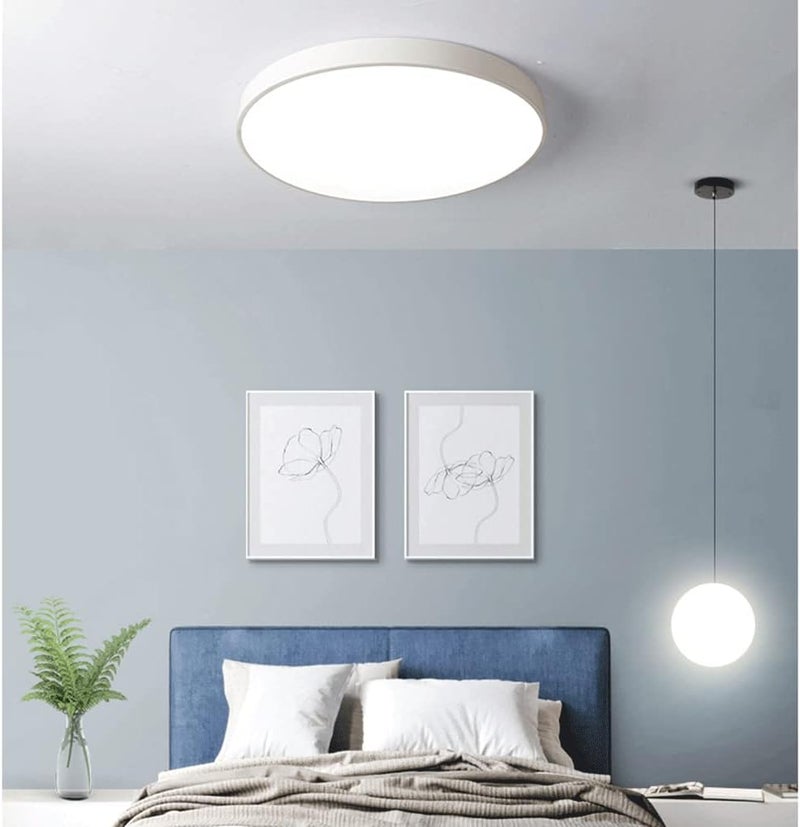 LED Ceiling Light Fixture - Ultra-Thin Circular Panel Lamp for Bedroom, Living Room, Kitchen, Office, Hallway(White,11.8in) - Image 5