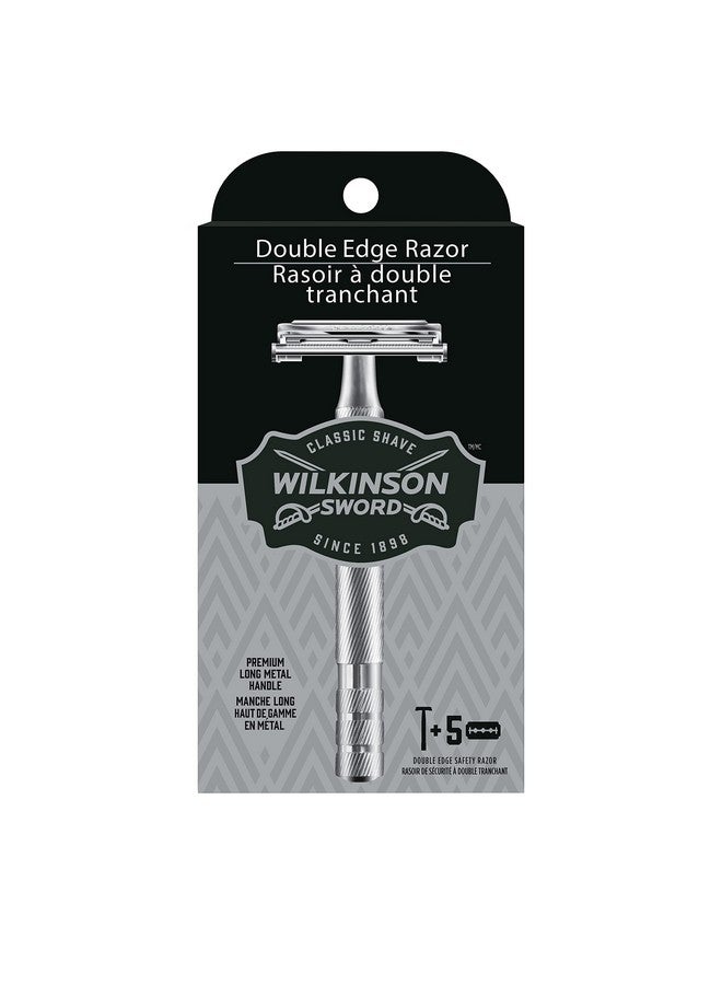 Wilkinson Sword Double Edge Razor for Men With 5 Double Edge Razor Blades Refills - Image 1