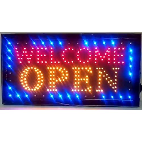 E-ONSALE LED Neon Light Welcome Open Sign With Animation On/off and Power On/Off two Switchs for Business By "E Onsale" J08 (Welcome Open J08) - Image 1