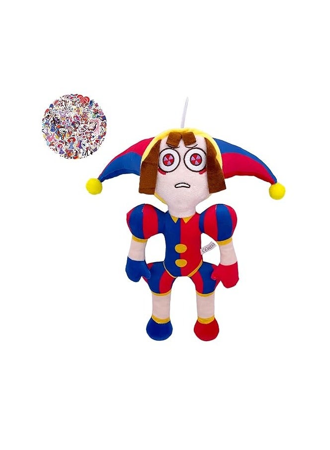 1-PC The Amazing Digital Clrcus Plush - Standing Pomni - TV Fans Gift for Kids & Adults - Funny Joker Plush Pillow Birthday Combination Pack - Image 1