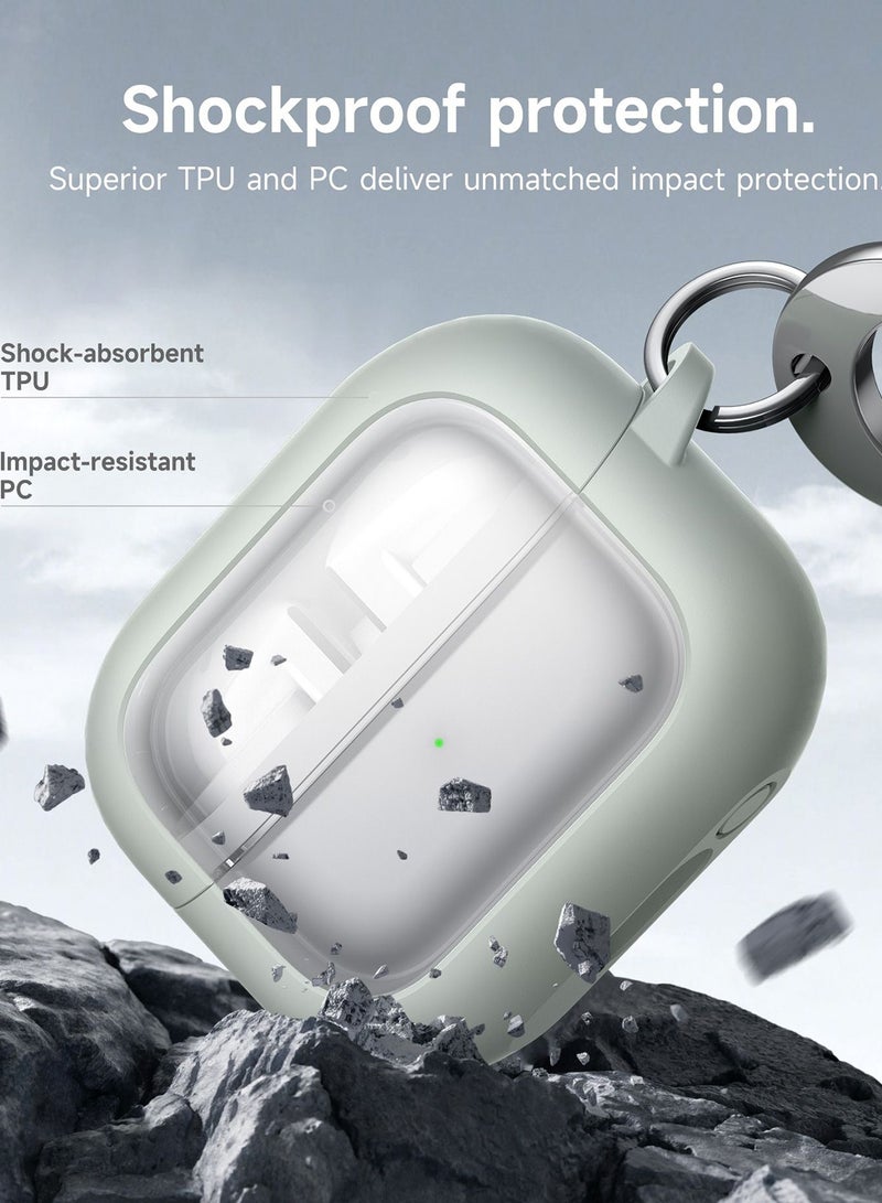 Magnetic Bumper Case for Samsung Galaxy Buds 3 Pro / Galaxy Buds 3, Rugged Shockproof Protective Covers with Carabiner & Cleaning Kit & Removal Tool, Green - Image 4