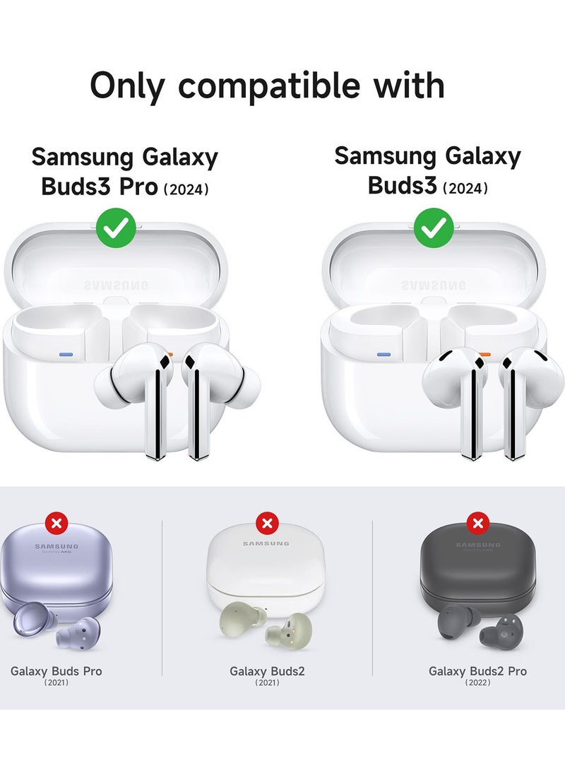 Magnetic Bumper Case for Samsung Galaxy Buds 3 Pro / Galaxy Buds 3, Rugged Shockproof Protective Covers with Carabiner & Cleaning Kit & Removal Tool, Green - Image 2