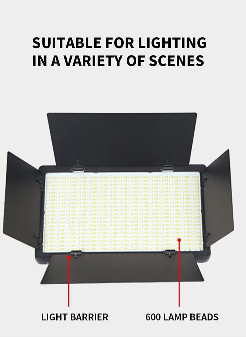 DUSALA 600 LED light video light kit , rechargeable and plug-powered camera video light, 3200K-5600K camera video light， rechargeable and plug-powered video conference live light (LED LIGHT) - Image 2