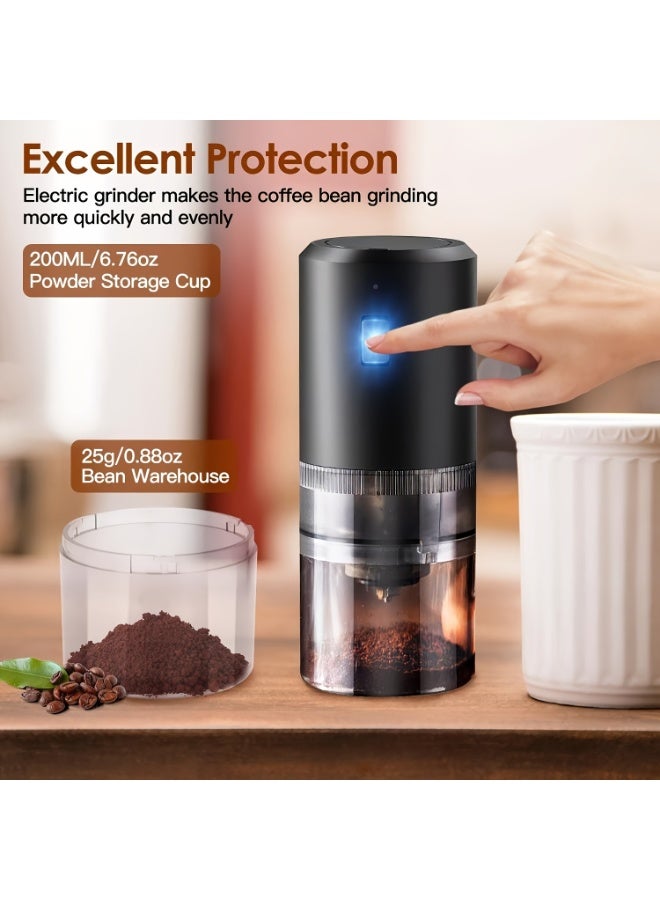 Portable Coffee Grinder - USB Rechargeable, Adjustable Grind Settings, Powerful Motor, Quiet Operation, Compact Design, Easy to Clean With Electric Milk Frother  - Image 4