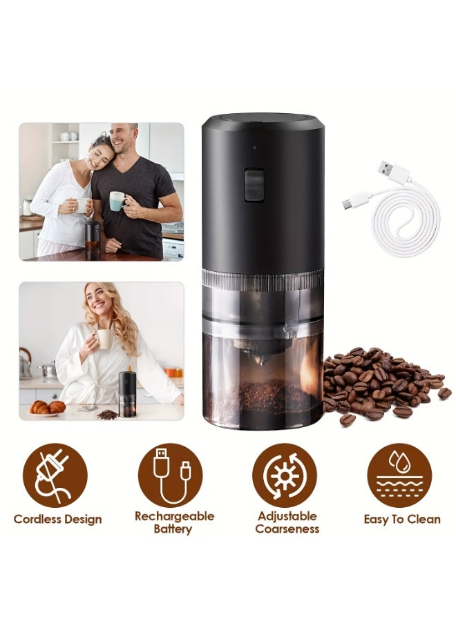 Portable Coffee Grinder - USB Rechargeable, Adjustable Grind Settings, Powerful Motor, Quiet Operation, Compact Design, Easy to Clean With Electric Milk Frother  - Image 5