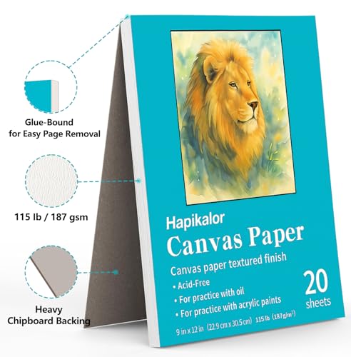 Hapikalor Canvas Painting Acrylic Sketch Book - 9x12 Inch, 20 Sheets (115lb/187g) Mixed Media Sketchbook, Art Supplies for Adults & Kids Canvases Painting pad for Acrylic, Oil, Marker, Drawing, Sketching - Image 2