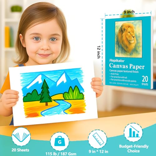 Hapikalor Canvas Painting Acrylic Sketch Book - 9x12 Inch, 20 Sheets (115lb/187g) Mixed Media Sketchbook, Art Supplies for Adults & Kids Canvases Painting pad for Acrylic, Oil, Marker, Drawing, Sketching - Image 3