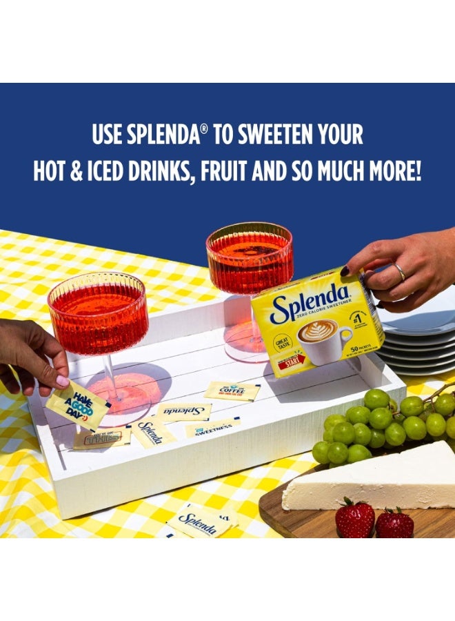 Splenda No Calorie Sweetener Packets 50 Count Zero Sugar Sucralose Sweetener Low Carb Sugar Substitute for Coffee Tea Baking Keto Diet 50g - Image 2