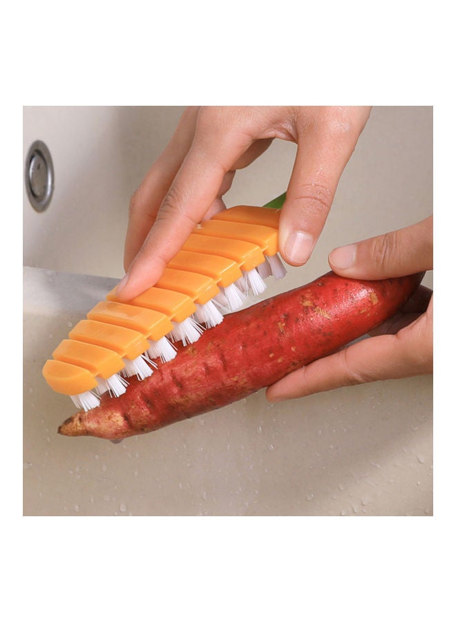 Multi-Functional Vegetable Cleaning Brush Orange/White/Green - Image 2