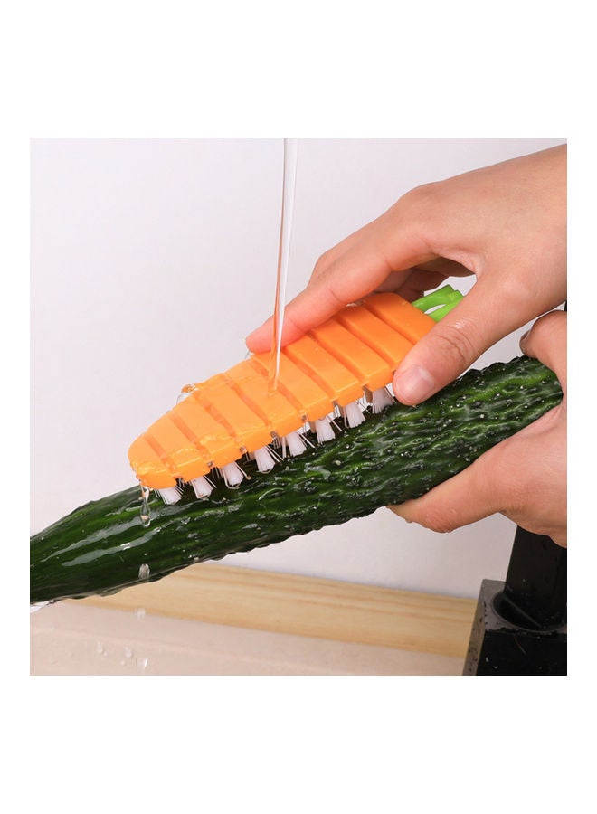 Multi-Functional Vegetable Cleaning Brush Orange/White/Green - Image 3