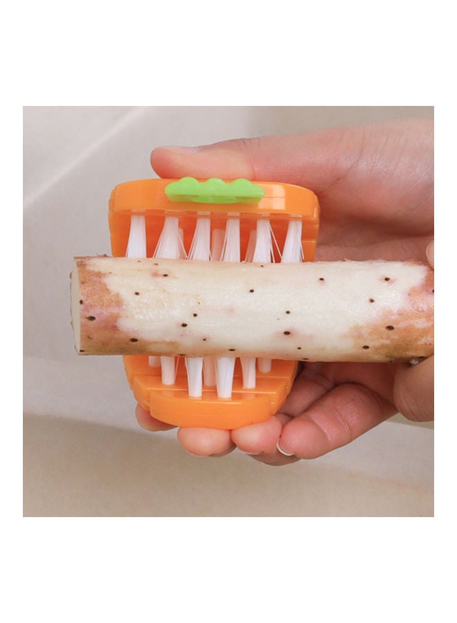 Multi-Functional Vegetable Cleaning Brush Orange/White/Green - Image 5