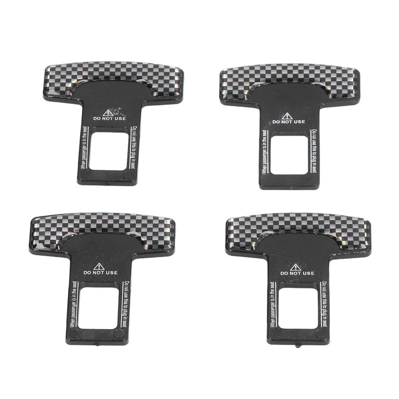 4PCS/Set Car Seat Safety Belt Stopper Buckles Alarm Canceler Carbon Fiber Aluminum Alloy Universal - Image 5