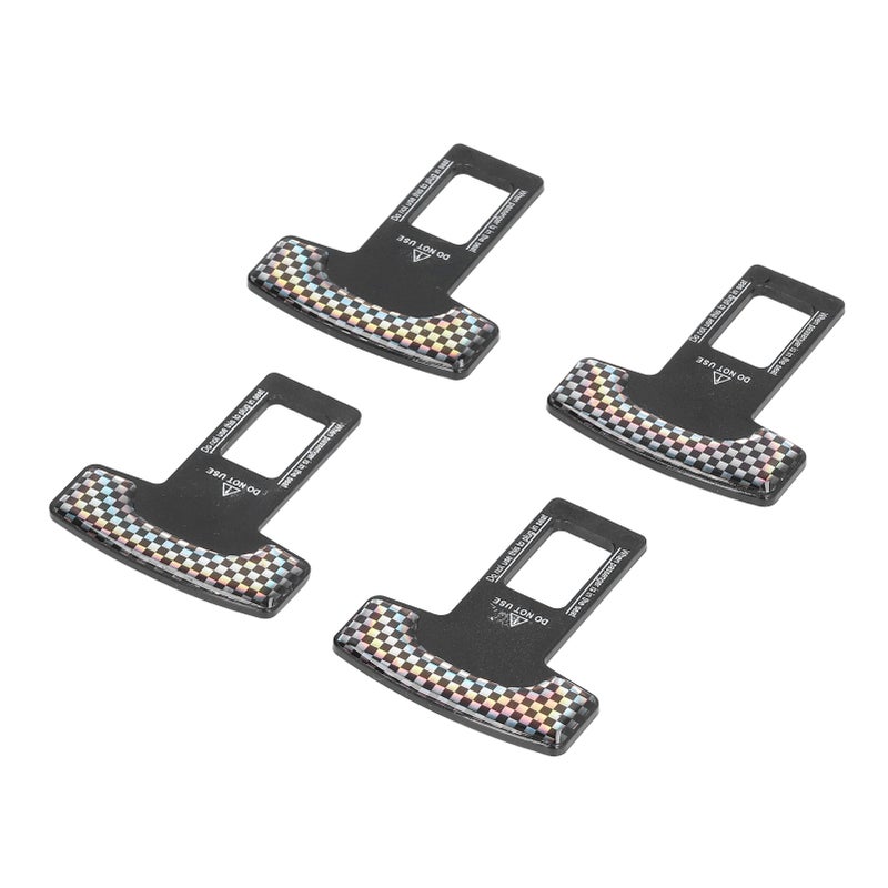 4PCS/Set Car Seat Safety Belt Stopper Buckles Alarm Canceler Carbon Fiber Aluminum Alloy Universal - Image 1