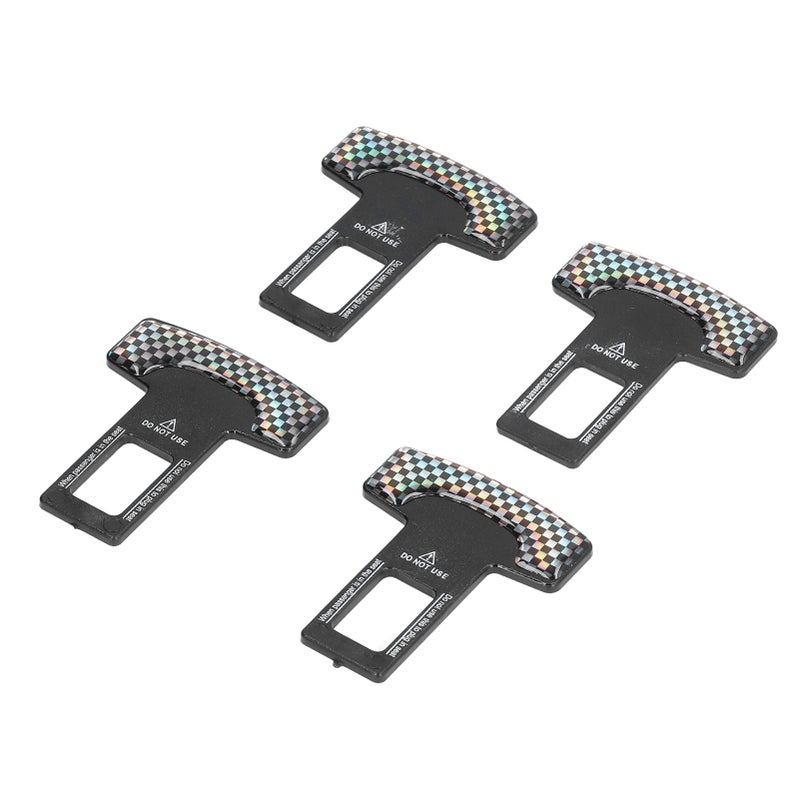 4PCS/Set Car Seat Safety Belt Stopper Buckles Alarm Canceler Carbon Fiber Aluminum Alloy Universal - Image 2