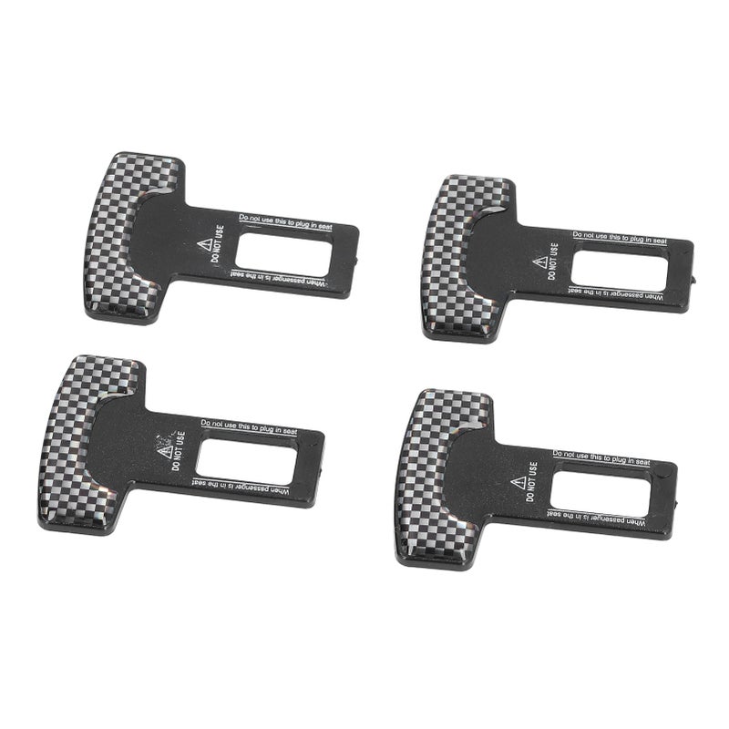 4PCS/Set Car Seat Safety Belt Stopper Buckles Alarm Canceler Carbon Fiber Aluminum Alloy Universal - Image 4