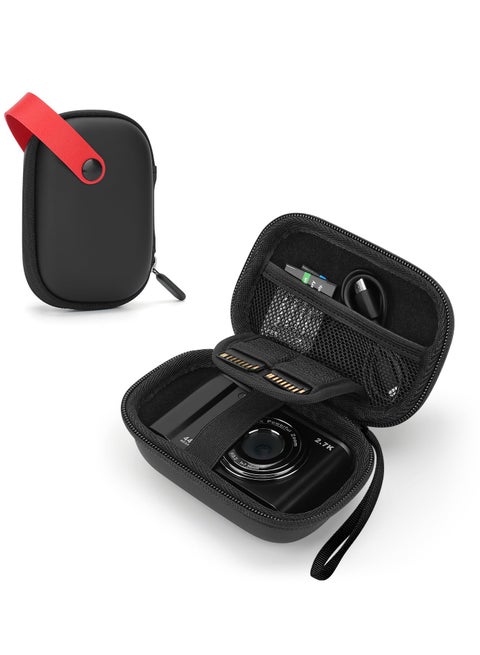 حقيبة كاميرا رقمية لكاميرا كامكوري DC403 FHD 1080P، KODAK PIXPRO FZ45/FZ55، حقيبة كاميرا صغيرة مدمجة للسفر مزودة بجيب شبكي وشريط يدوي، لتخزين ملحقات بطاقة SD