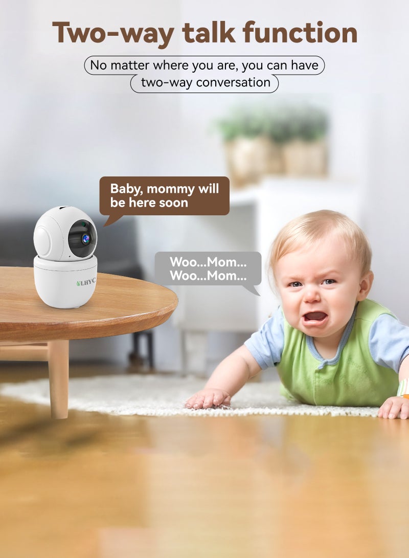 كاميرا مراقبة داخلية ULHYC بدقة 2K و3 ميجابكسل: دوران/إمالة 360 درجة مع رؤية ليلية ملونة، وكشف الضوضاء والتفاعل مع الذكاء الاصطناعي، وتتبع تلقائي، وصوت ثنائي الاتجاه، وتعمل مع جوجل وأليكسا - view 5