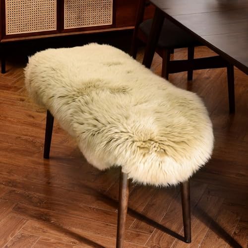 LLB Genuine Sheepskin Area Rug Wool Rug Fur Carpet Fluffy Shaggy Fur Rug for Living Room Kids Bedroom Real Sheepskin Throw Lambskin Rugs Sofa Mat Chair Seat Covers (Tan, 2 x 3 ft Sheepskin) - Image 5