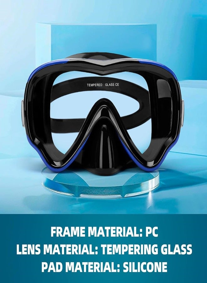 أوساويك قناع الغوص المضاد للغطس Snorkel Swim - قناع الغوص الزجاجي المقسّر HD للبالغين يتدفقون ، نظارات السباحة مع غطاء الأنف - Image 3