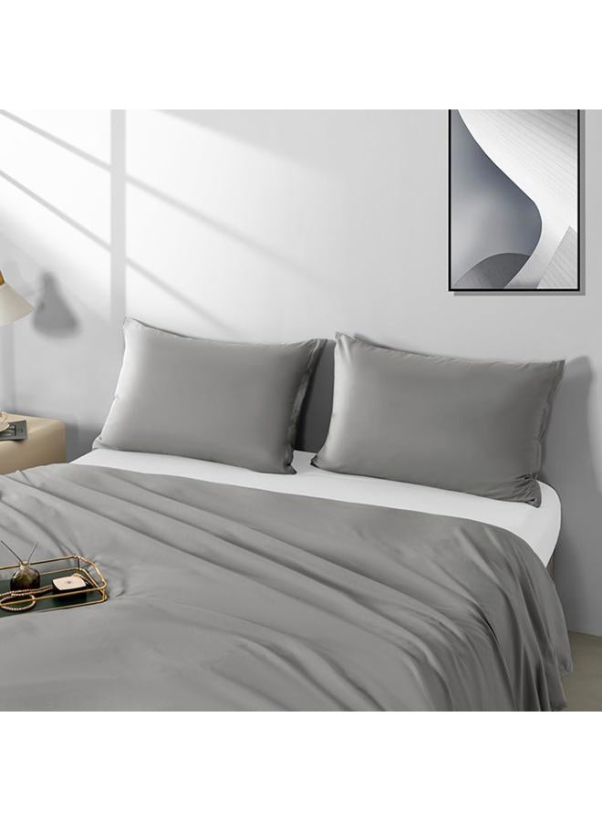 NookZuzu 2 Pack Microfiber King Zipper Pillowcases, Soft Comfortable Not Shrink Dark Gray Pillow Case, Breathable Pillow Cases Set of 2 (20x36 Inches) - Image 1