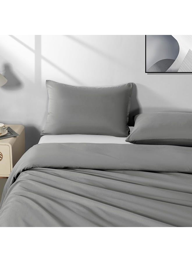 NookZuzu 2 Pack Microfiber King Zipper Pillowcases, Soft Comfortable Not Shrink Dark Gray Pillow Case, Breathable Pillow Cases Set of 2 (20x36 Inches) - Image 2