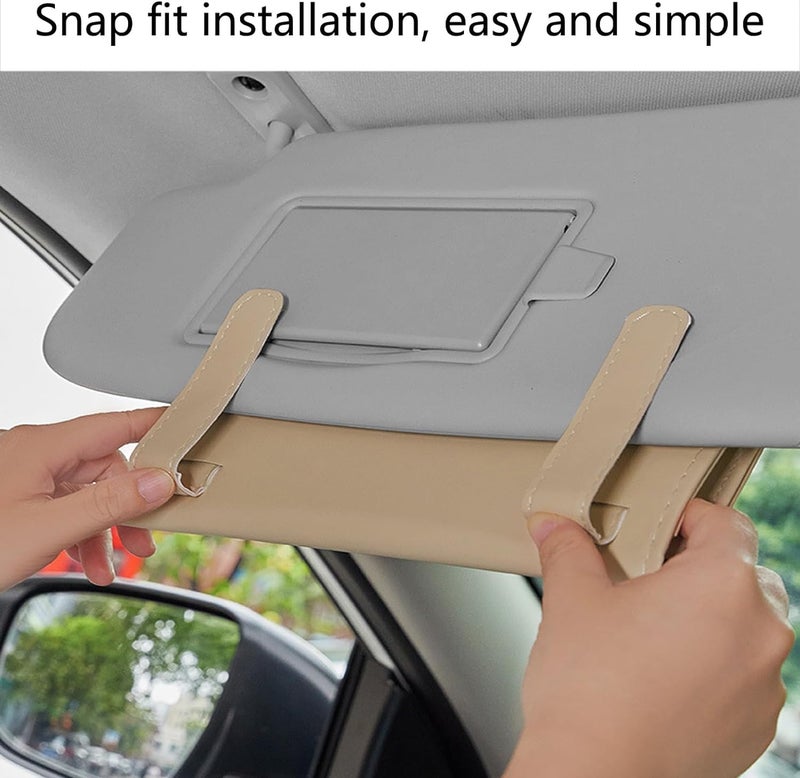 Automaze Pu Leather Car Sun Visor, Seat Side Pocket Back Seat Tissue Napkin Box Holder, Interior Car Accessories (Beige) - Image 2