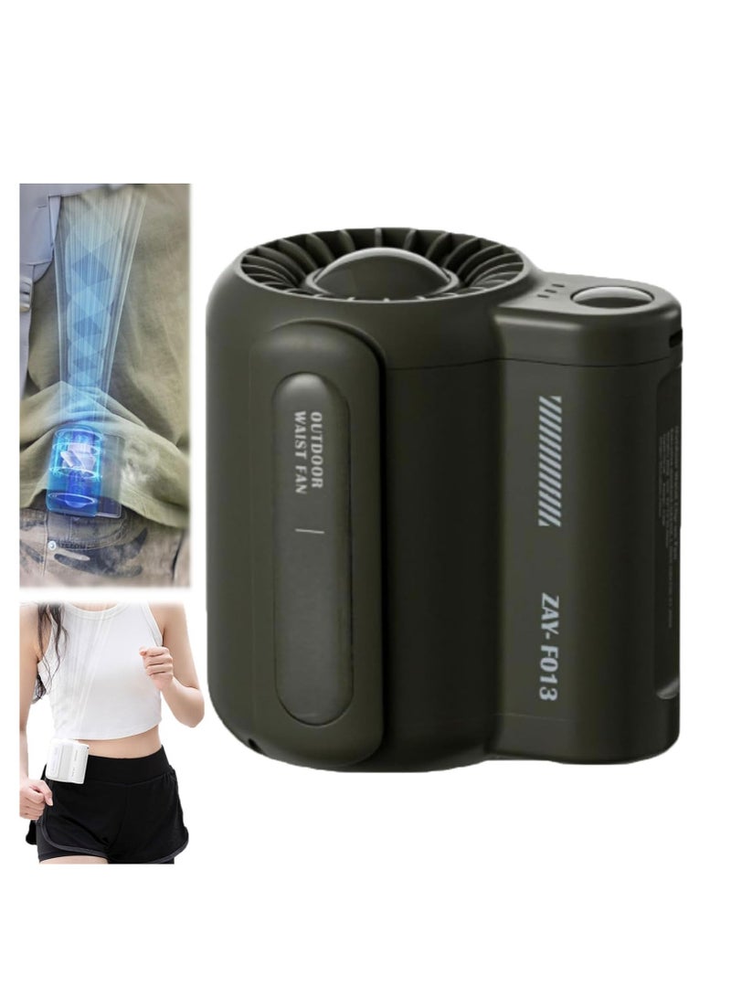 Wearable Under Shirt Clip Fan – Portable Waist Cooling Fan with Dual Clips, 4500mAh Rechargeable Battery, 3-Speed Adjustable Airflow, Hands-Free Personal Cooling Fan for Summer, Travel, Outdoor, Work, and Sports - Image 1
