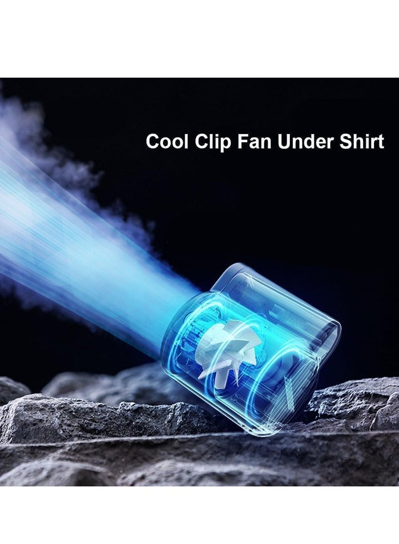 Wearable Under Shirt Clip Fan – Portable Waist Cooling Fan with Dual Clips, 4500mAh Rechargeable Battery, 3-Speed Adjustable Airflow, Hands-Free Personal Cooling Fan for Summer, Travel, Outdoor, Work, and Sports - Image 3