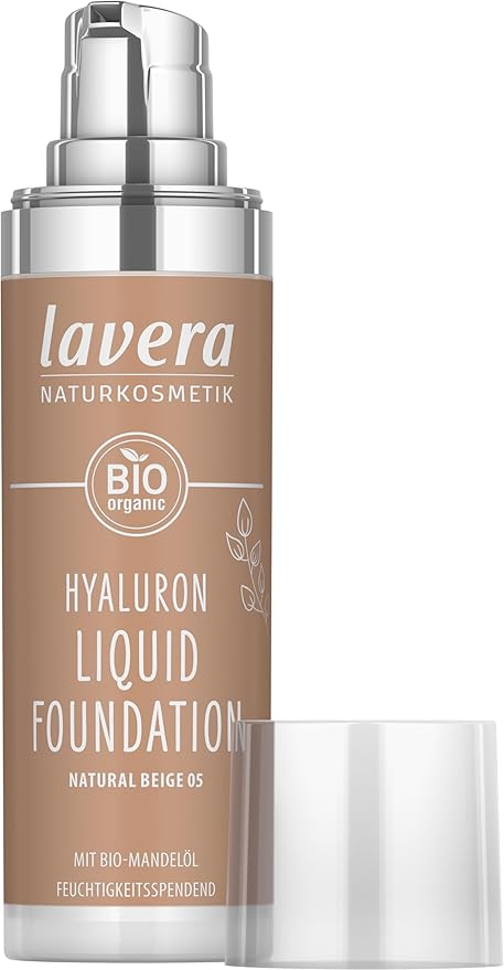 lavera Hyaluron Liquid Foundation Natural Beige 05 natural cosmetics Vegan Silky lightweight texture free from mineraloil Natural hyaluronic acid Organic almond oil 30ml - Image 3